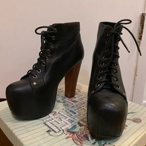 Jeffrey Campbell Black Leather Platforms!